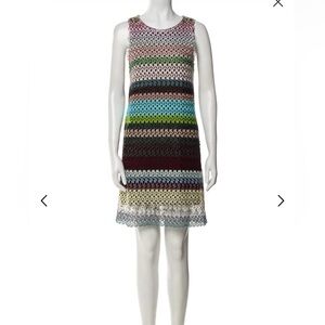 Ironic Missoni Striped Crochet Mini Dress